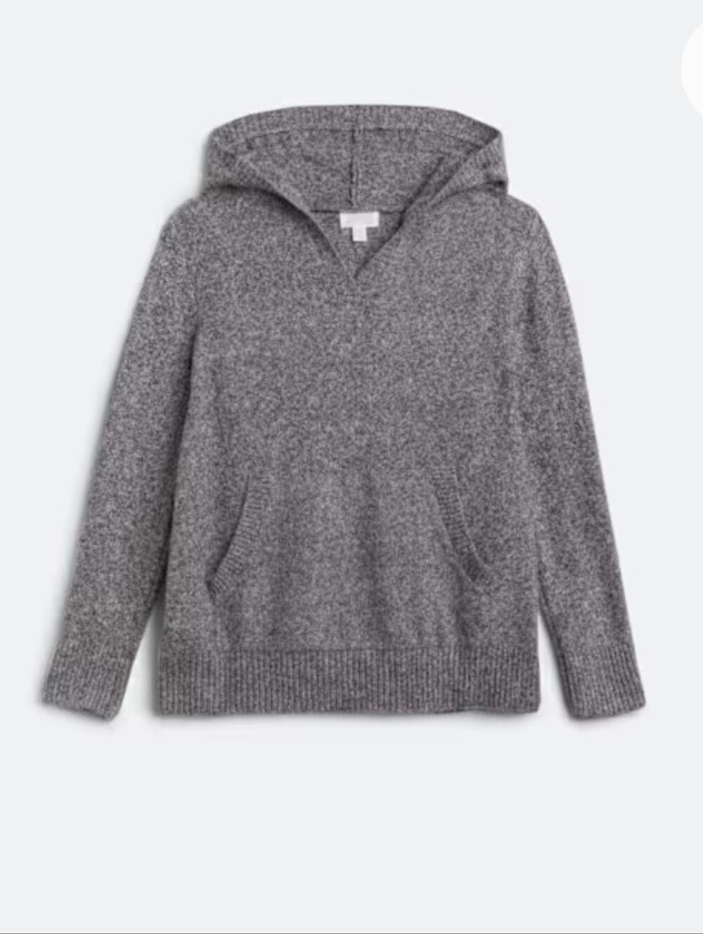 Market & Spruce Charcoal Gray V-Neck Hooded Sweater